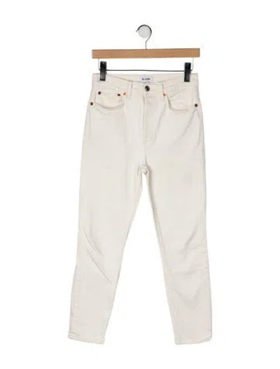 Pre-owned Re/done High-rise Straight Leg Jeans In Neutral