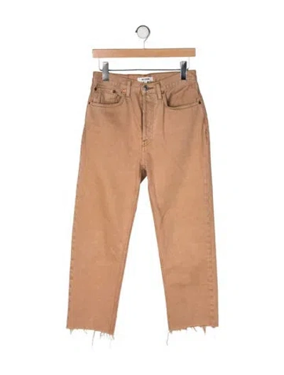 Pre-owned Re/done High-rise Straight Leg Jeans In Neutral