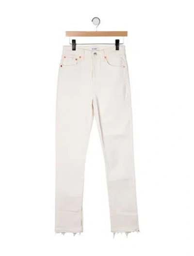Pre-owned Re/done High-rise Straight Leg Jeans In Neutral