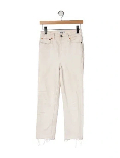 Pre-owned Re/done High-rise Straight Leg Jeans In Neutral