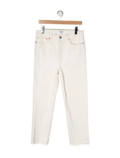 Pre-owned Re/done High-rise Straight Leg Jeans In Neutral