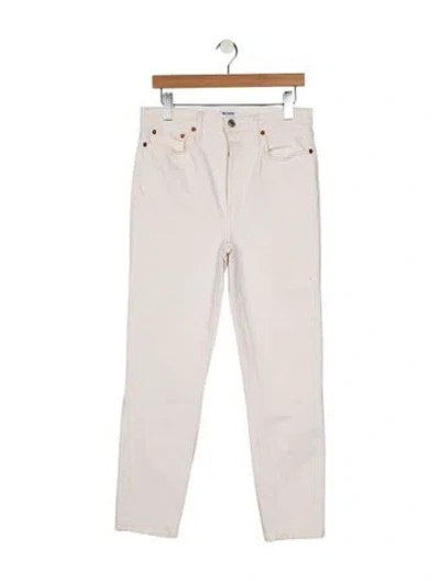 Pre-owned Re/done High-rise Straight Leg Jeans In Neutral