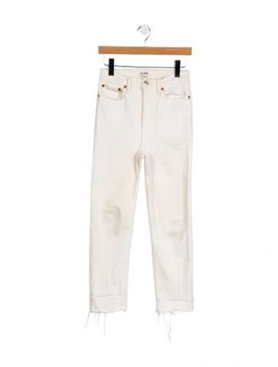 Pre-owned Re/done High-rise Straight Leg Jeans In Neutral
