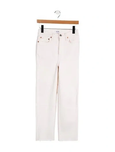 Pre-owned Re/done High-rise Straight Leg Jeans In Neutral