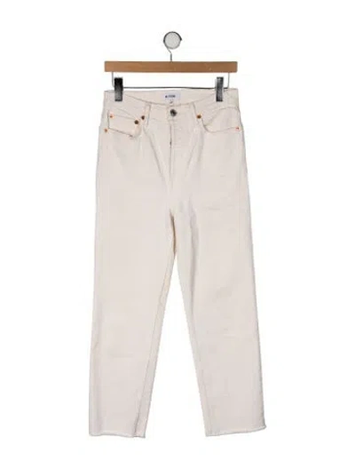 Pre-owned Re/done High-rise Straight Leg Jeans In Neutral
