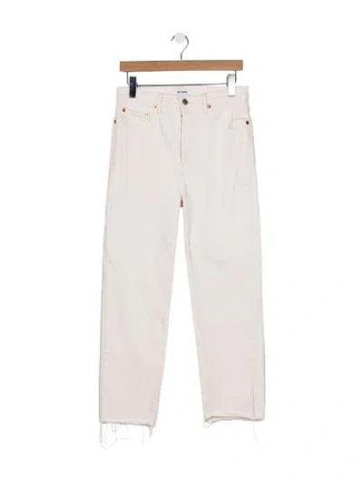 Pre-owned Re/done High-rise Straight Leg Jeans In Neutral