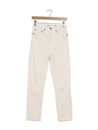 Pre-owned Re/done High-rise Straight Leg Jeans In Neutral