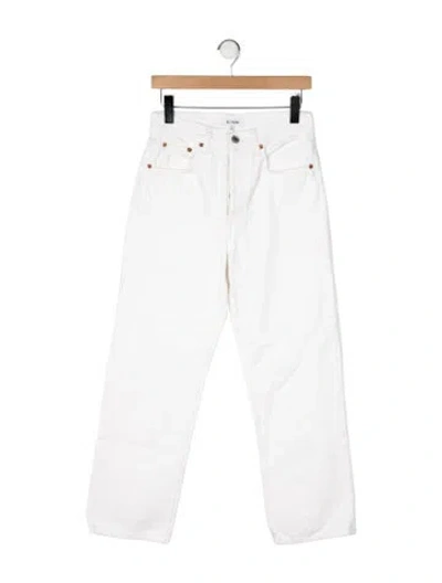 Pre-owned Re/done High-rise Straight Leg Jeans In Neutral