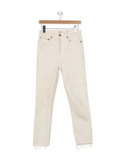 Pre-owned Re/done High-rise Straight Leg Jeans In Neutral