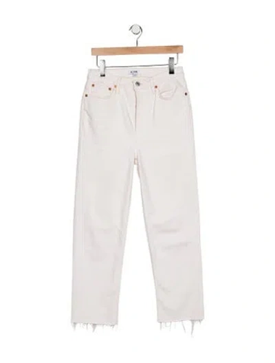 Pre-owned Re/done High-rise Straight Leg Jeans In Neutral