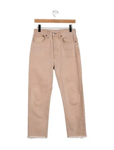 Pre-owned Re/done High-rise Straight Leg Jeans In Neutral
