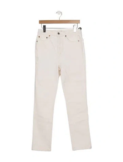 Pre-owned Re/done High-rise Straight Leg Jeans In Neutral