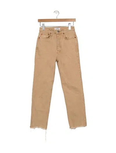 Pre-owned Re/done High-rise Straight Leg Jeans In Neutral