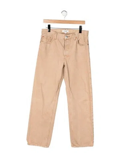 Pre-owned Re/done High-rise Straight Leg Jeans In Neutral