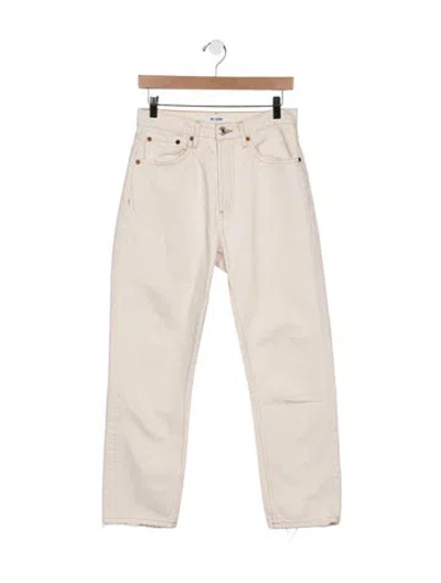 Pre-owned Re/done High-rise Straight Leg Jeans In Neutral