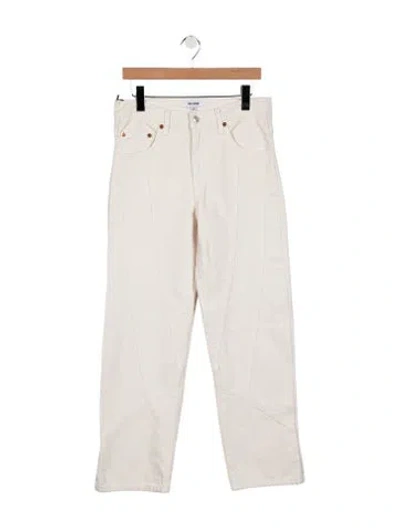 Pre-owned Re/done High-rise Straight Leg Jeans In Neutral