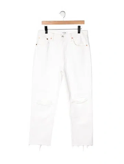 Pre-owned Re/done High-rise Straight Leg Jeans In Neutral