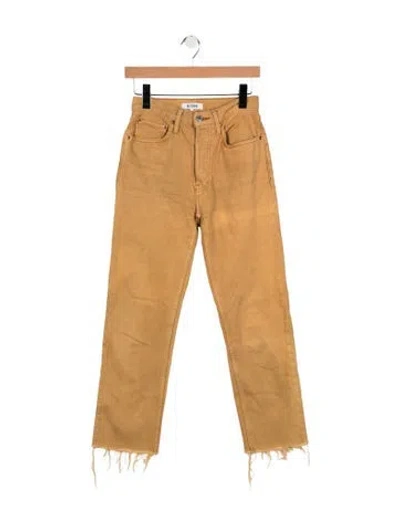 Pre-owned Re/done High-rise Straight Leg Jeans In Neutral