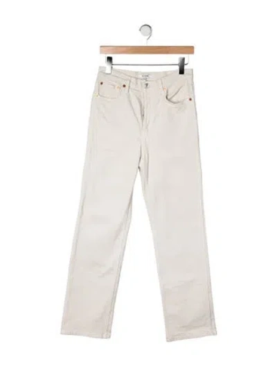 Pre-owned Re/done High-rise Straight Leg Jeans In Neutral