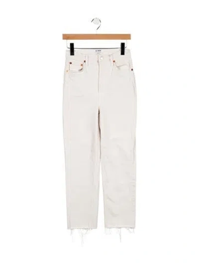 Pre-owned Re/done High-rise Straight Leg Jeans In Neutral