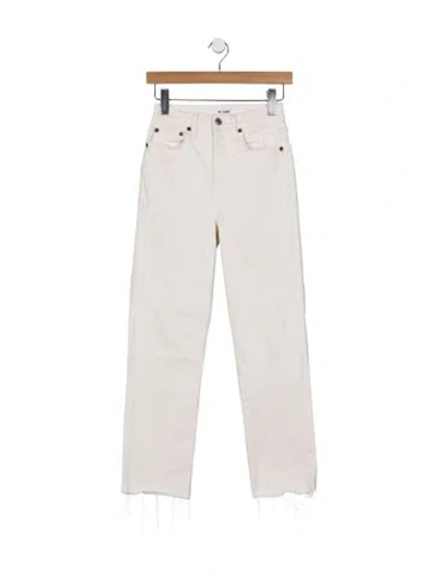 Pre-owned Re/done High-rise Straight Leg Jeans In Neutrals