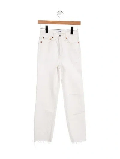 Pre-owned Re/done High-rise Straight Leg Jeans In Neutrals
