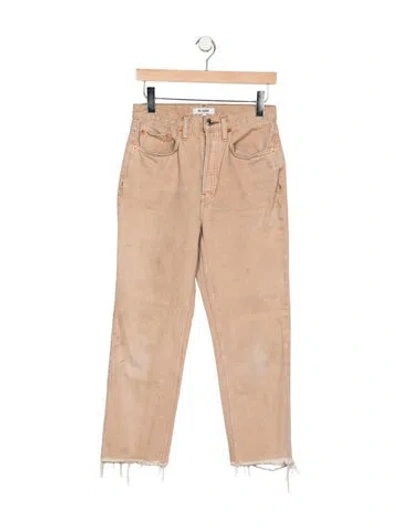 Pre-owned Re/done High-rise Straight Leg Jeans In Neutrals