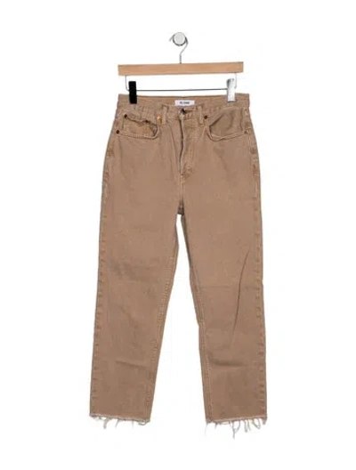 Pre-owned Re/done High-rise Straight Leg Jeans In Neutrals