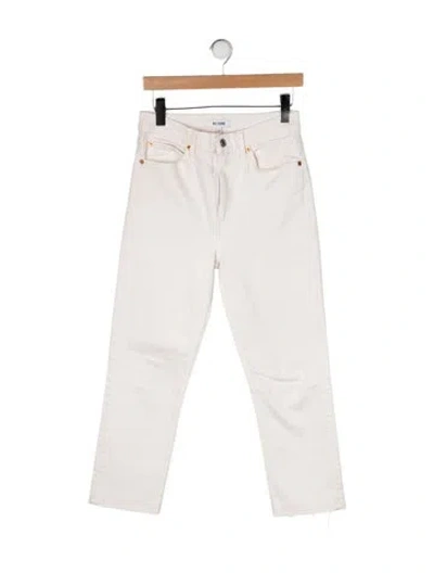 Pre-owned Re/done High-rise Straight Leg Jeans In Neutrals