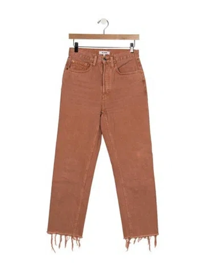 Pre-owned Re/done High-rise Straight Leg Jeans In Neutrals