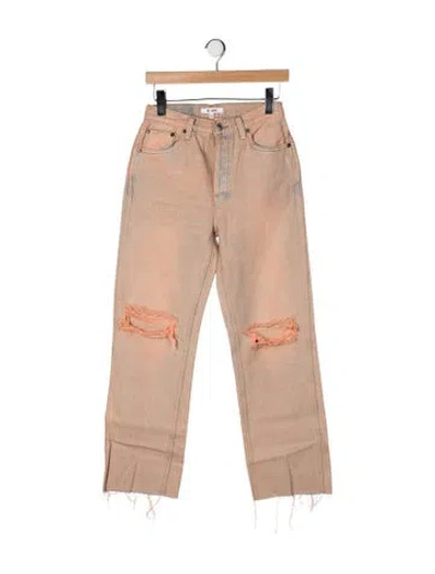 Pre-owned Re/done High-rise Straight Leg Jeans In Neutrals