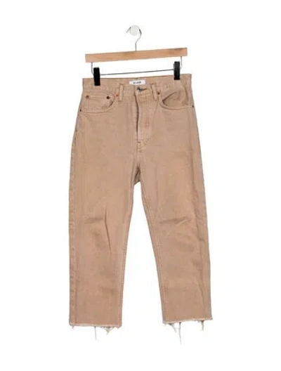 Pre-owned Re/done High-rise Straight Leg Jeans In Neutrals