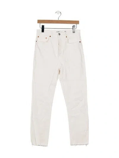 Pre-owned Re/done High-rise Straight Leg Jeans In Neutrals