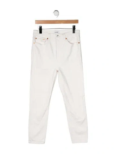 Pre-owned Re/done High-rise Straight Leg Jeans In Neutrals