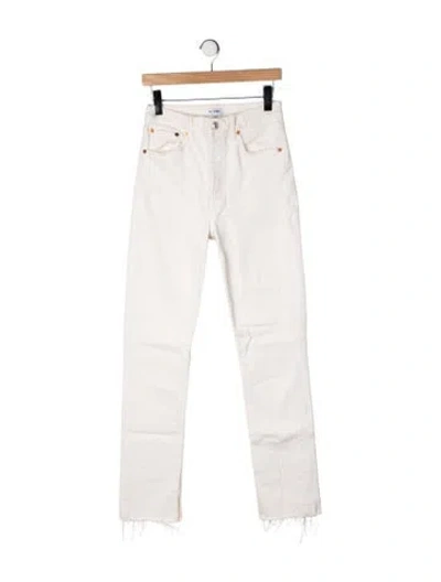Pre-owned Re/done High-rise Straight Leg Jeans In Neutrals