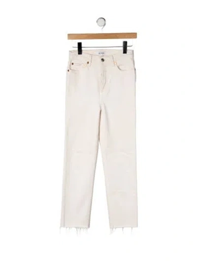 Pre-owned Re/done High-rise Straight Leg Jeans In Neutrals
