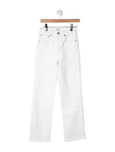 Pre-owned Re/done High-rise Straight Leg Jeans In Neutrals