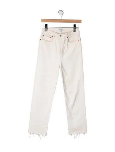 Pre-owned Re/done High-rise Straight Leg Jeans In Neutrals