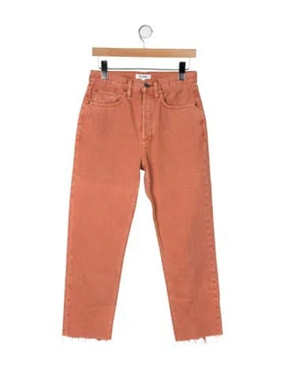 Pre-owned Re/done High-rise Straight Leg Jeans In Orange