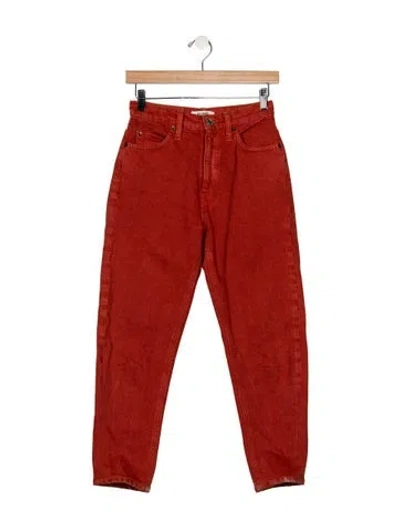 Pre-owned Re/done High-rise Straight Leg Jeans In Orange