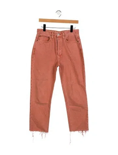 Pre-owned Re/done High-rise Straight Leg Jeans In Pink
