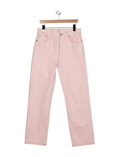Pre-owned Re/done High-rise Straight Leg Jeans In Pink