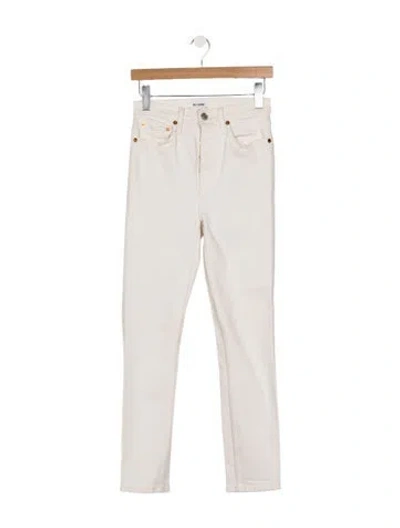 Pre-owned Re/done High-rise Straight Leg Jeans In Pink