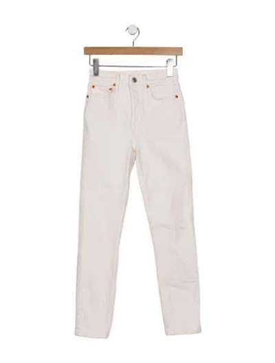 Pre-owned Re/done High-rise Straight Leg Jeans In Pink