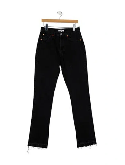 Pre-owned Re/done High-rise Straight Leg Jeans W/ Tags In Black