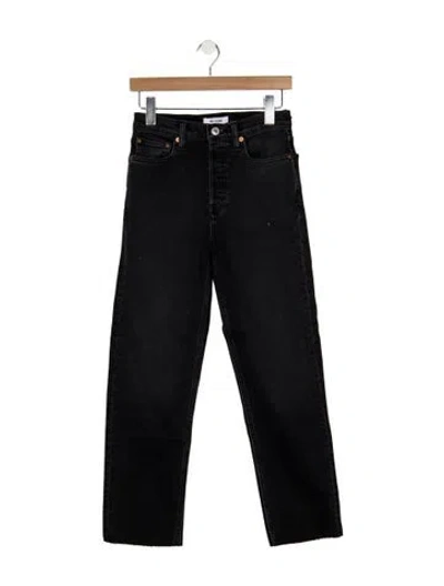 Pre-owned Re/done High-rise Straight Leg Jeans W/ Tags In Black