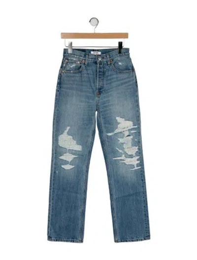 Pre-owned Re/done High-rise Straight Leg Jeans W/ Tags In Blue