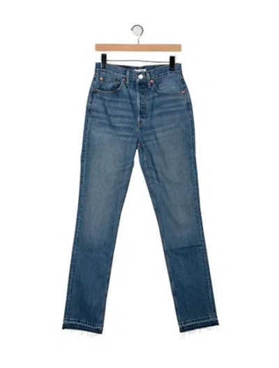 Pre-owned Re/done High-rise Straight Leg Jeans W/ Tags In Blue