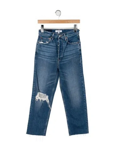 Pre-owned Re/done High-rise Straight Leg Jeans W/ Tags In Blue