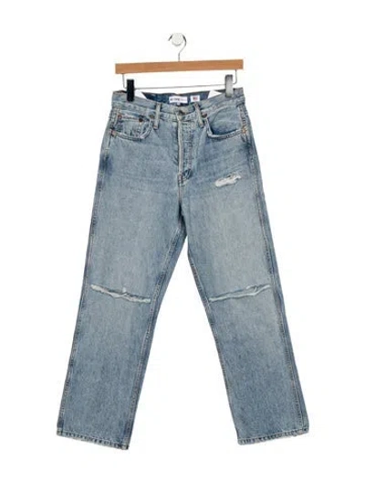 Pre-owned Re/done High-rise Straight Leg Jeans W/ Tags In Blue
